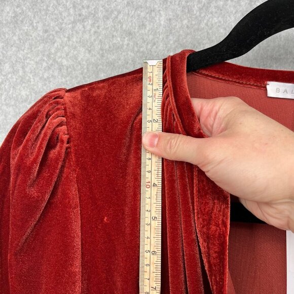 Baltic Born Artemis Velvet Maxi Dress Size XL Terracotta Red Tiered Romantic NEW - Picture 8 of 11